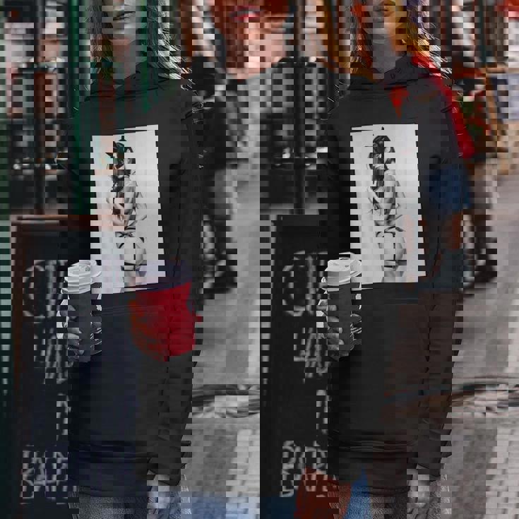 Hot Girl On 男性用 セクシー バッド キティ ピンナップガール B&W レディースパーカー 面白い贈り物