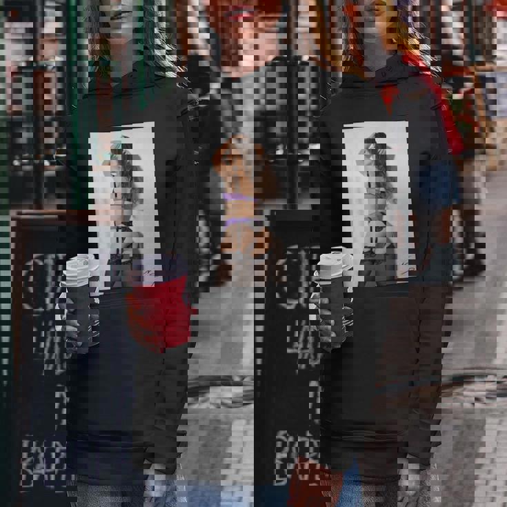 Hot Girl On 男性用 紫のセクシーなモデル レディースパーカー 面白い贈り物