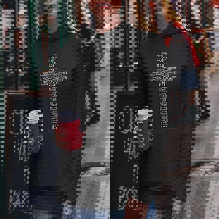 Jesus Christ Messiah Biblical Names Christian Faith Cross レディースパーカー 面白い贈り物