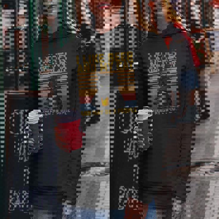 I Like Beer My Cat And Maybe 3人 猫好き ギフト レディースパーカー 面白い贈り物