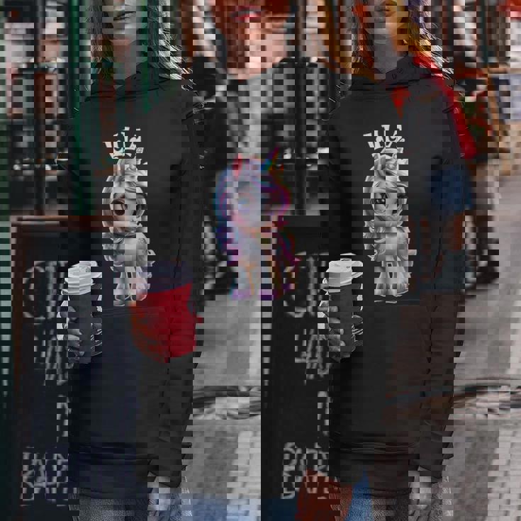 Lila かわいいユニコーンデザイン 女の子用 名前 Lila レディースパーカー 面白い贈り物