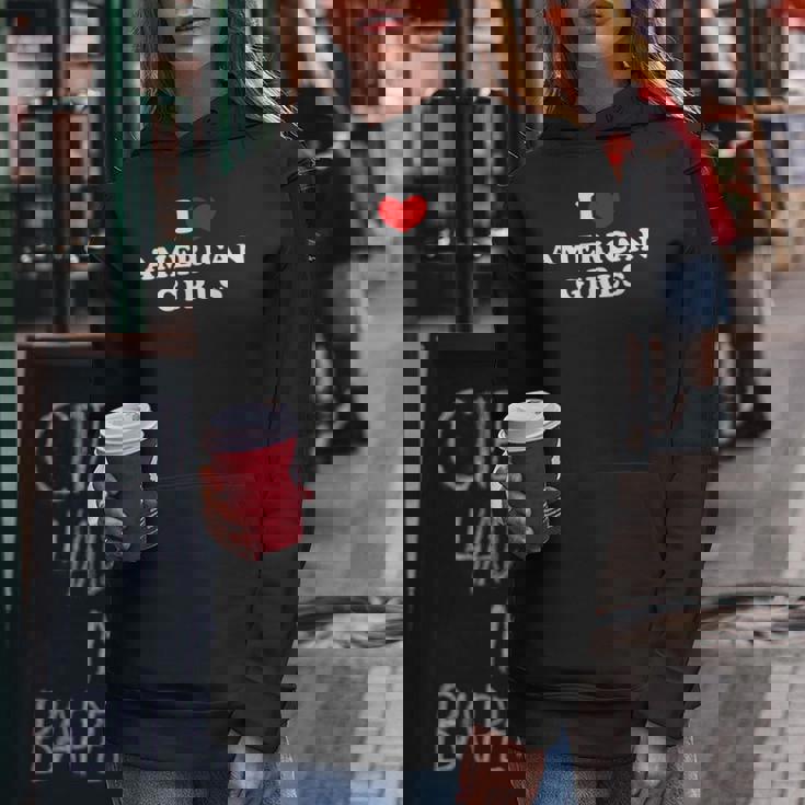 I Love American Girls I Heart American Girls レディースパーカー 面白い贈り物