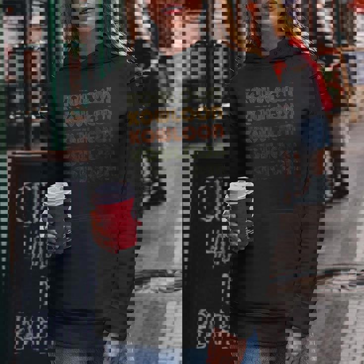 Love Heart Kowloon グランジ ヴィンテージスタイル ブラック 九龍 レディースパーカー 面白い贈り物