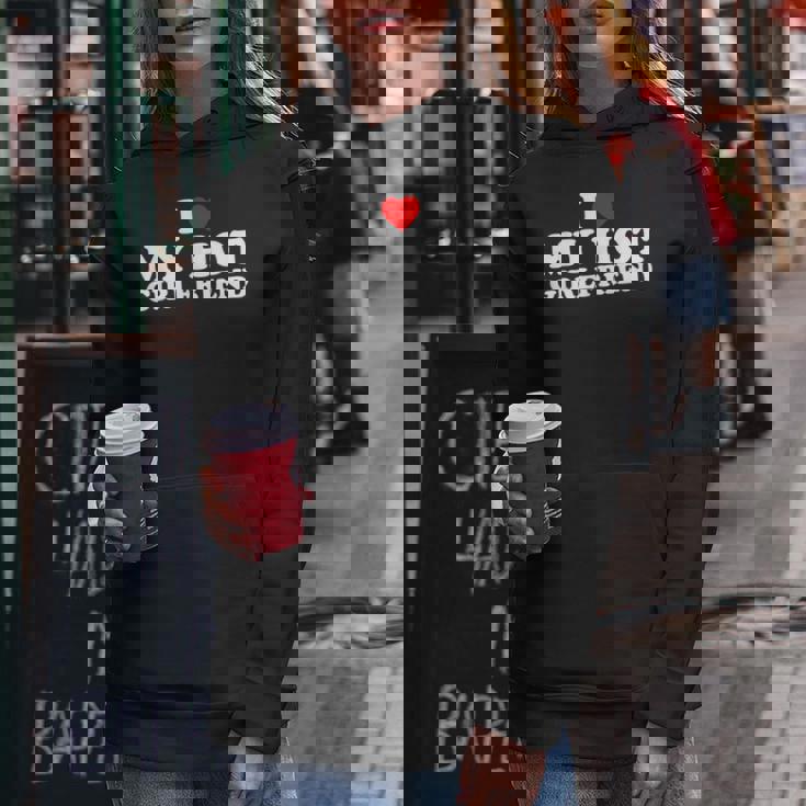 I Love My Hot Girlfriend レディースパーカー 面白い贈り物