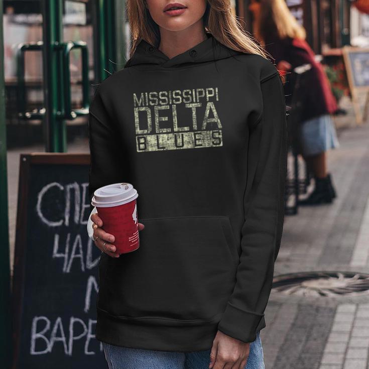Mississippi Delta Blues Intage Retro Envejecida Sudadera con capucha para mujer Regalos divertidos