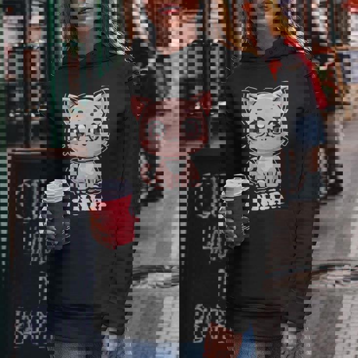 Nina かわいい猫 子猫デザイン 女の子 名前 ニーナ レディースパーカー 面白い贈り物