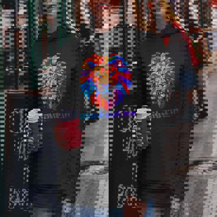 Rainbow Lion レインボー ライオン かっこいい おしゃれ レディースパーカー 面白い贈り物