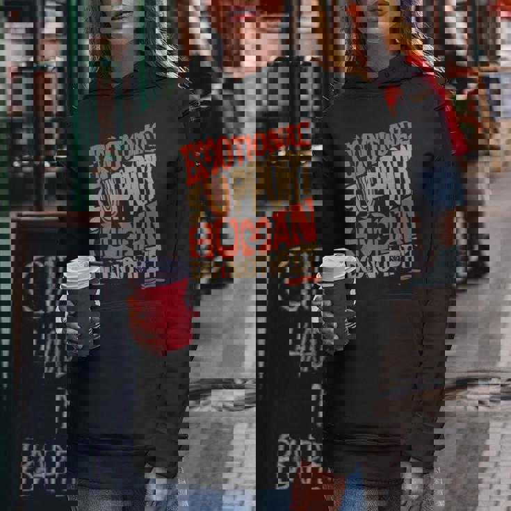 Retro Do Not Pet Emotionalupport Human Groovy レディースパーカー 面白い贈り物