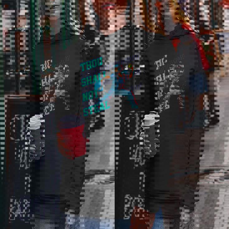 Thouhall Notteal Girls ソフトボールキャッチャー選手名言 レディースパーカー 面白い贈り物