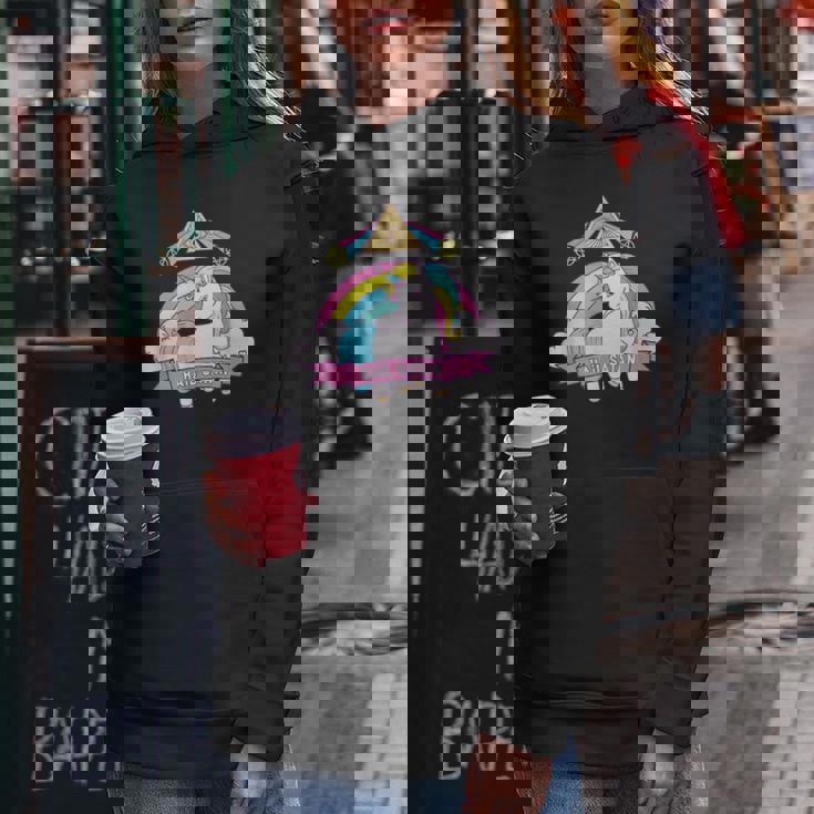 Unicorn Hailatan Devil Death Metal Rainbow Ocult レディースパーカー 面白い贈り物