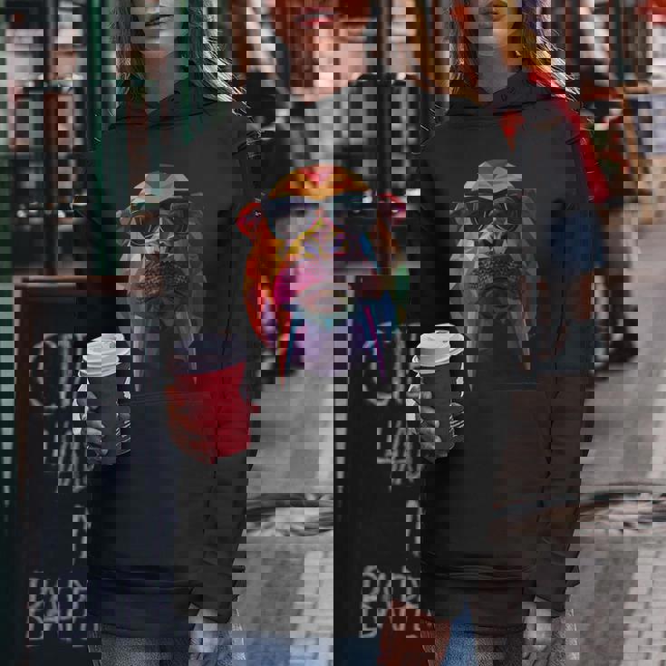 Walrus Dad Mom クールサングラス セイウチ レディースパーカー 面白い贈り物