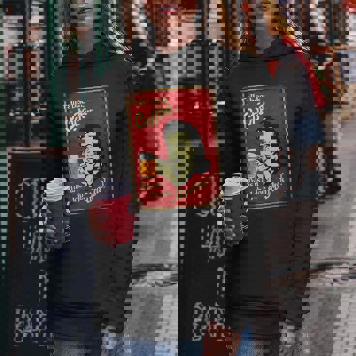 「Fall Back、Coffeeこれはアルコールの仕事だ」 おもしろプリント レディースパーカー 面白い贈り物