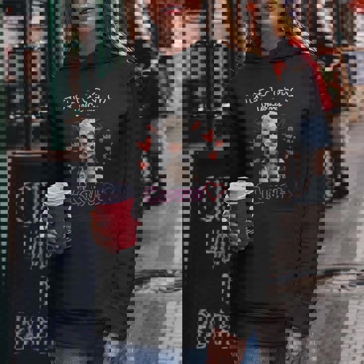 かわいい ホルスタイン 牛 の – ' Just A Girl Who Loves Cows ' デザイン レディースパーカー 面白い贈り物