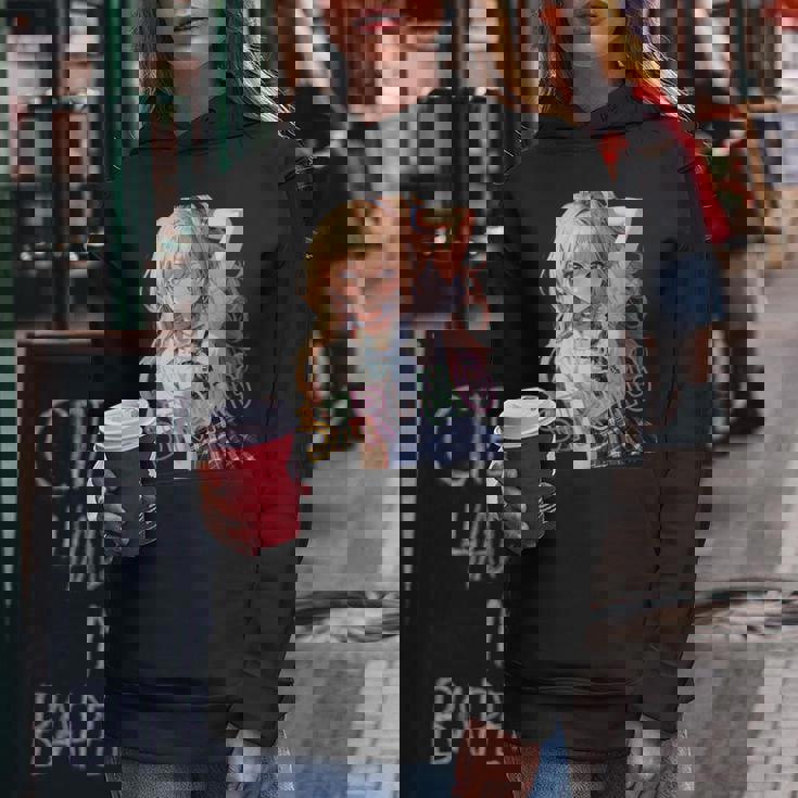 アニメ風イラスト ギャル 最強 可愛い女の子 レディースパーカー 面白い贈り物