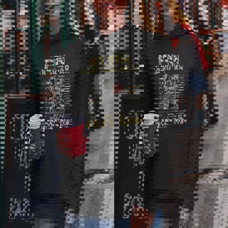 メンズ アメリカ国旗デザイン Myon Has Your Back Proud Army Mom レディースパーカー 面白い贈り物