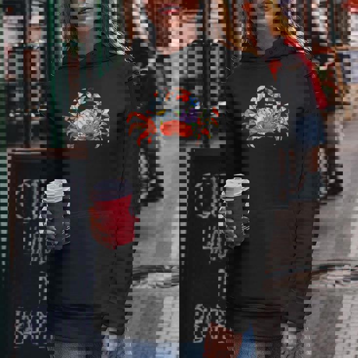 カニの花のグラフィック。 レディースパーカー 面白い贈り物