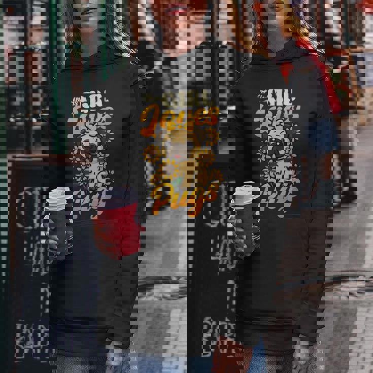 ガールズパグ犬愛好家 This Girl Loves Pugs レディースパーカー 面白い贈り物