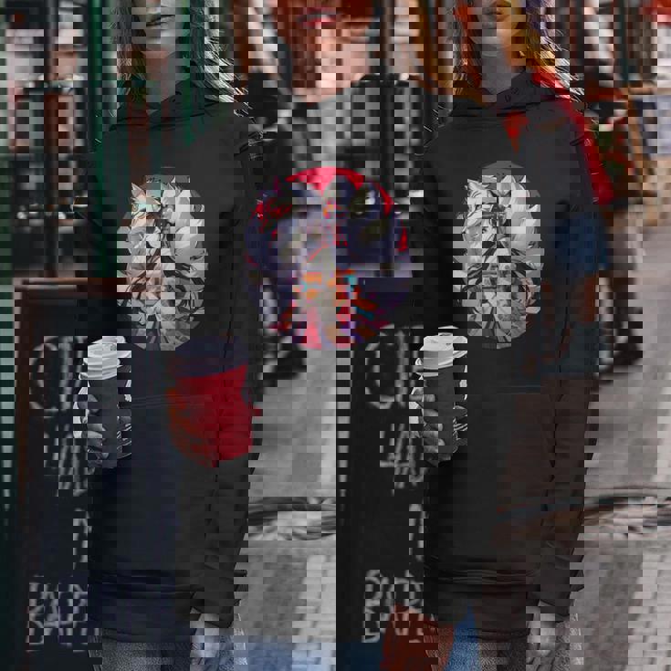 キツネ 九尾狐と日本アニメ 女の子 レディースパーカー 面白い贈り物