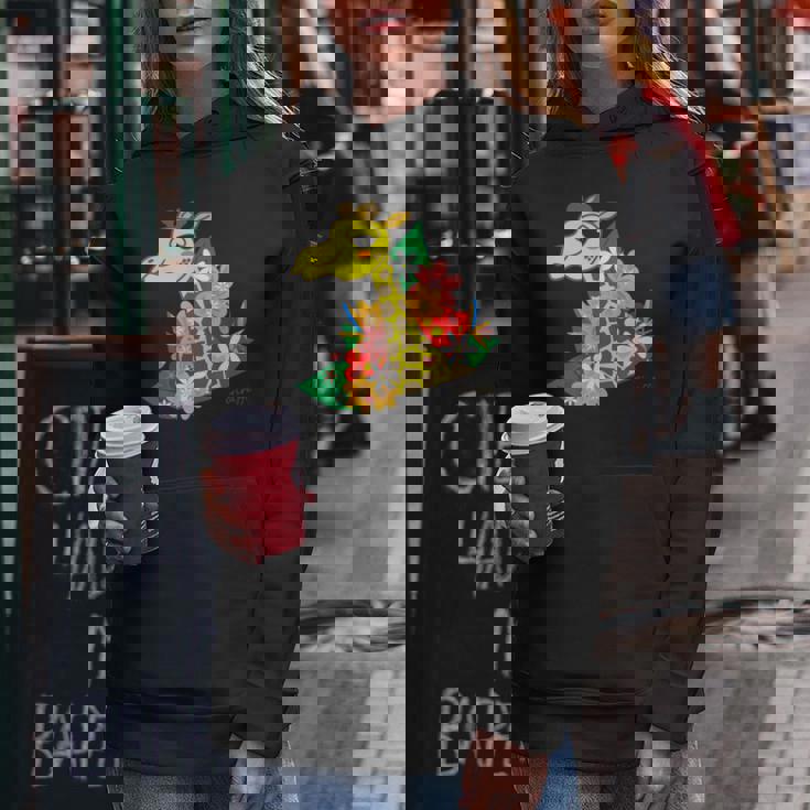 キリン 花 Giraffes Flower レディースパーカー 面白い贈り物