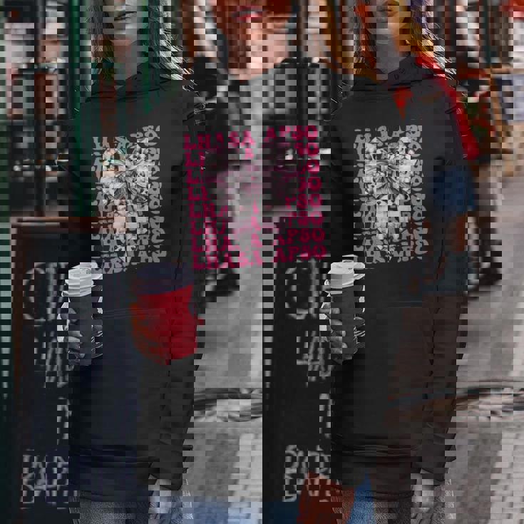 コケットボウ ラサ・アプソ 犬 女の子 ママ 母の日 ピンク レディースパーカー 面白い贈り物