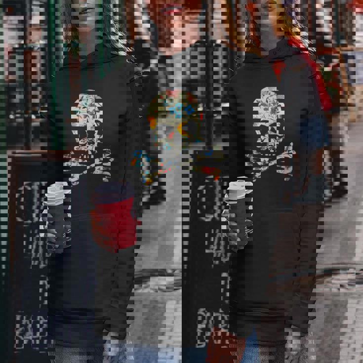 ジョリー・ロジャーのシルエット 花柄 スカル＆クロスボーン レディースパーカー 面白い贈り物