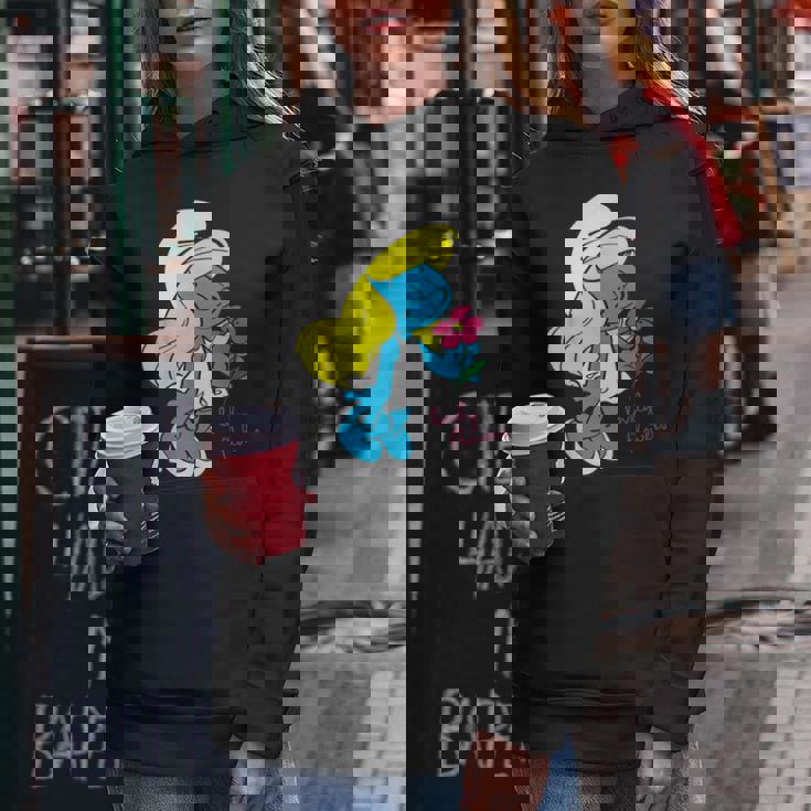 スマーフ スマーフェット キャラクター 花 咲く スマーフィー ファン レディースパーカー 面白い贈り物