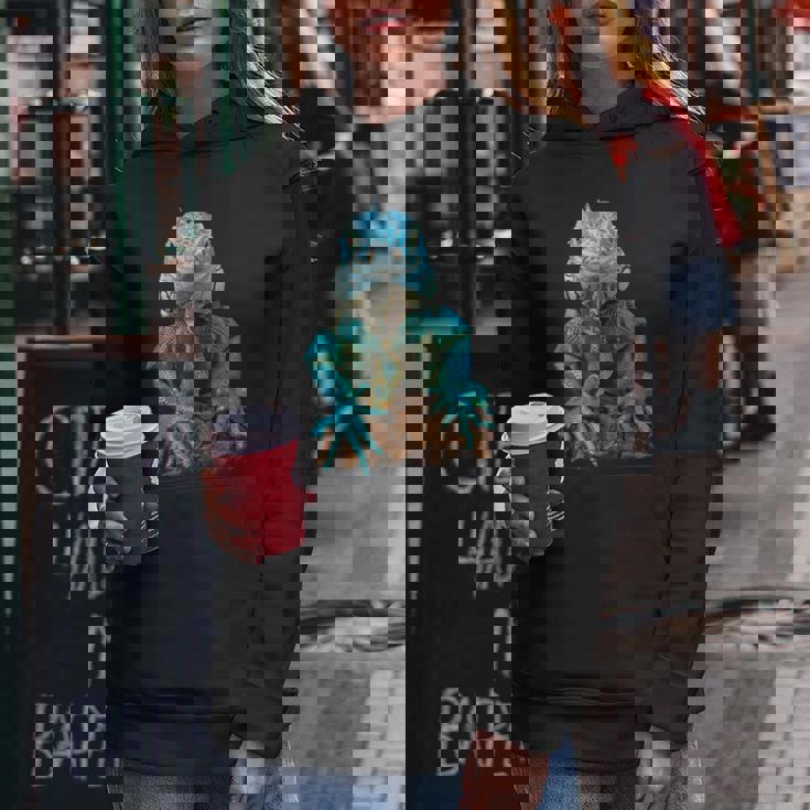 トカゲ イグアナ クール 爬虫類 グラフィック – 男性、女性、男の子、女の子。 レディースパーカー 面白い贈り物