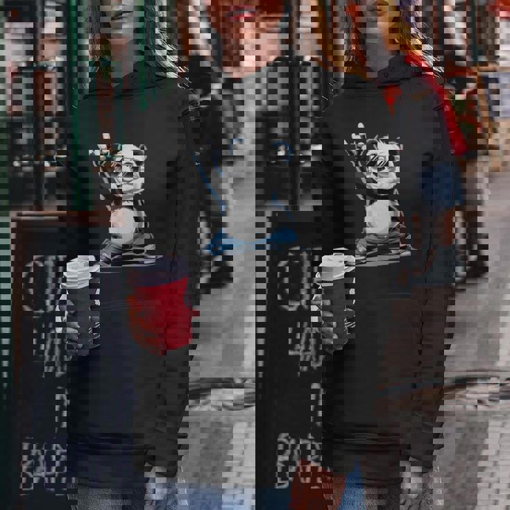 パンダ 熊 ロック 音楽 男性 子供 女性 面白い パンダ レディースパーカー 面白い贈り物