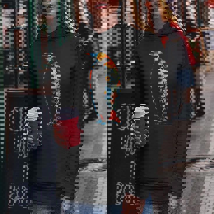 ボタニカルフラワーのシルエット 花柄 ペンギン レディースパーカー 面白い贈り物