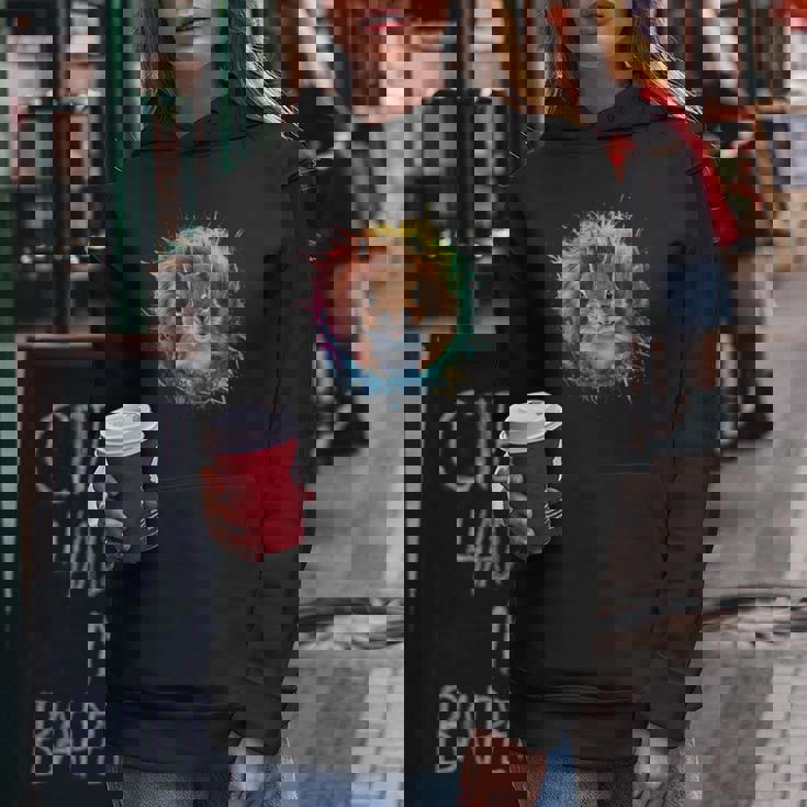 リス 男性 女性 カラフル 水彩 リス レディースパーカー 面白い贈り物