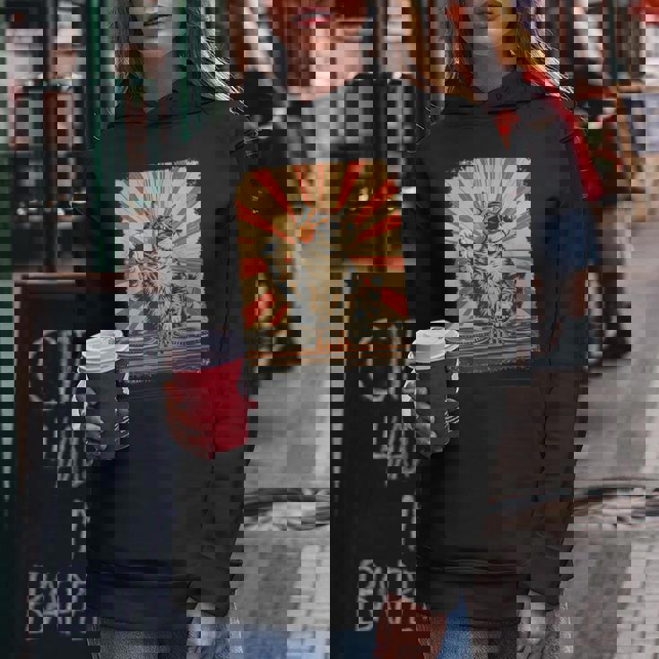 レトロ Dj 猫 ヘッドフォン付き ディスコ 音楽愛好家 男性 女性 キッズ レディースパーカー 面白い贈り物