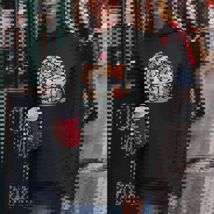 ローの馬と虎を抱きしめる Cuddling Horse And Tiger In Love レディースパーカー 面白い贈り物