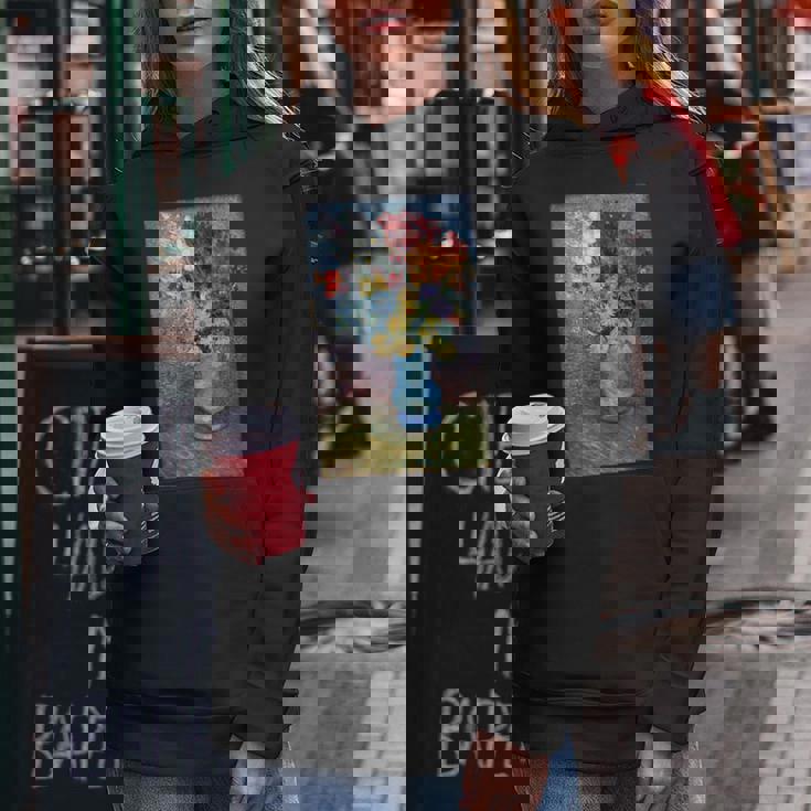 ヴィンセント・ヴァン・ゴッホの花 青い花瓶のヴィンテージ 美術品 レディースパーカー 面白い贈り物