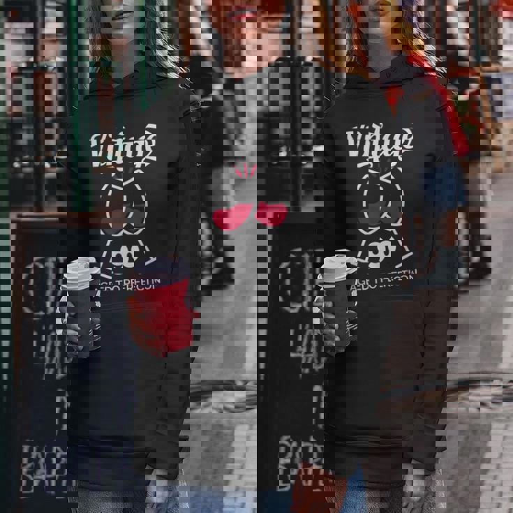 卒寿祝い ワイン好き 酒好き 父 母 男性 女性 90歳お祝いintage Aged To Perfection レディースパーカー 面白い贈り物