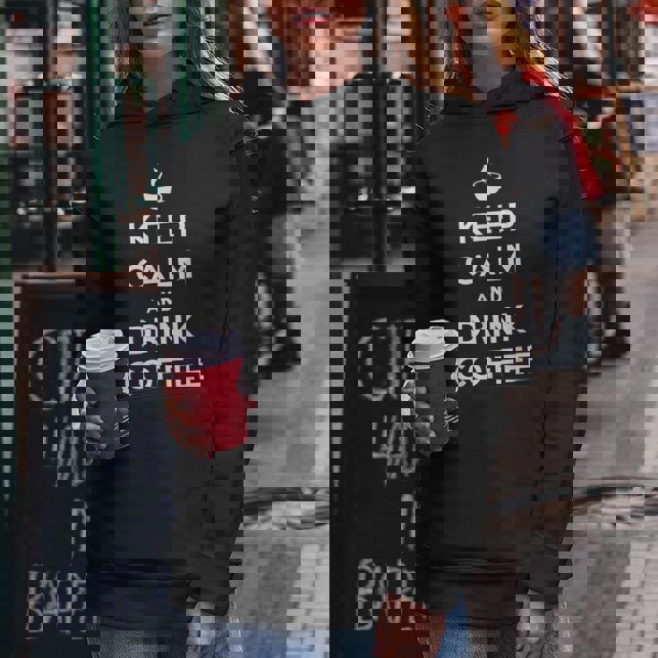 平静を保ち コーヒーを飲む Keep Calm And Drink Coffee レディースパーカー 面白い贈り物