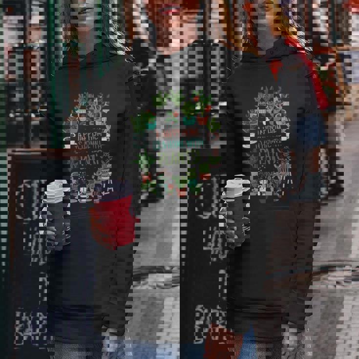 幸せな家は植物のある家です「A Happy Home Is A Home With Plants」- 観葉植物の園芸 レディースパーカー 面白い贈り物