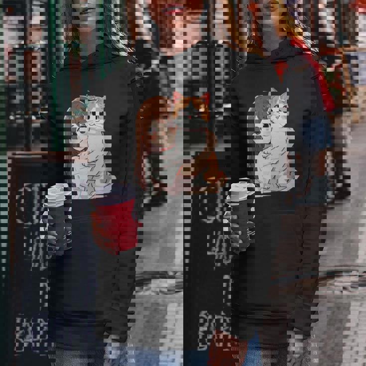 猫と少女 Cat And Girl レディースパーカー 面白い贈り物