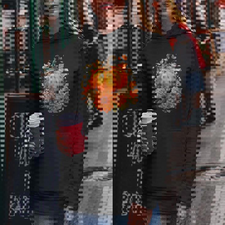 秋の花とカボチャ レディースパーカー 面白い贈り物