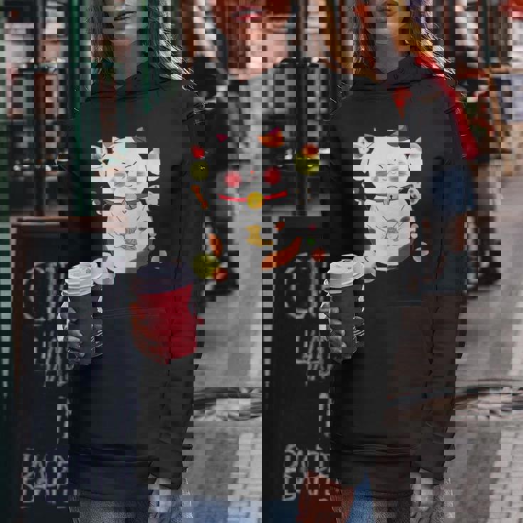 花より団子猫 Cat 猫 メンズ レディース ペット 動物 和風 キャラt レディースパーカー 面白い贈り物