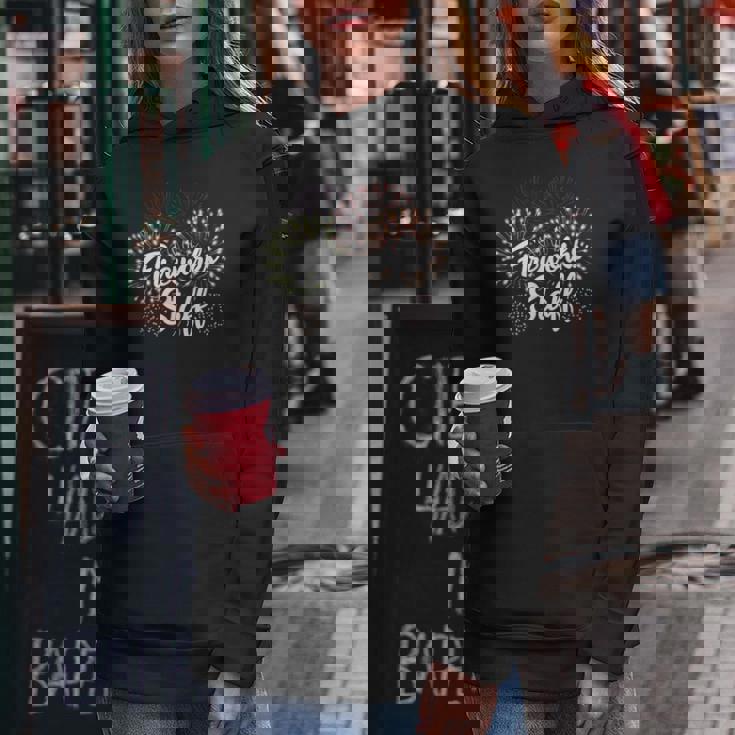 花火スタッフ 爆発の後ろに留まる花火 レディースパーカー 面白い贈り物