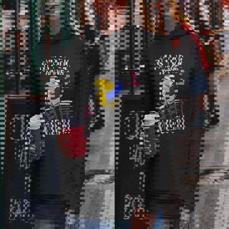 面白いバレーボール愛好家バレーボールを愛するただの女の子 レディースパーカー 面白い贈り物