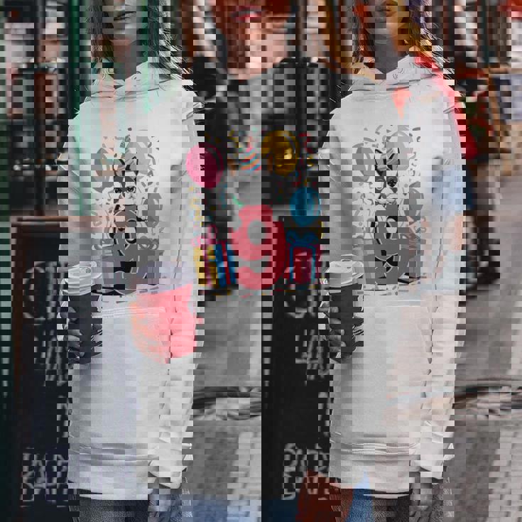 9歳の誕生日 男の子 女の子 9歳 9歳 ボストンテリア 長袖tシャツ レディースパーカー 面白い贈り物