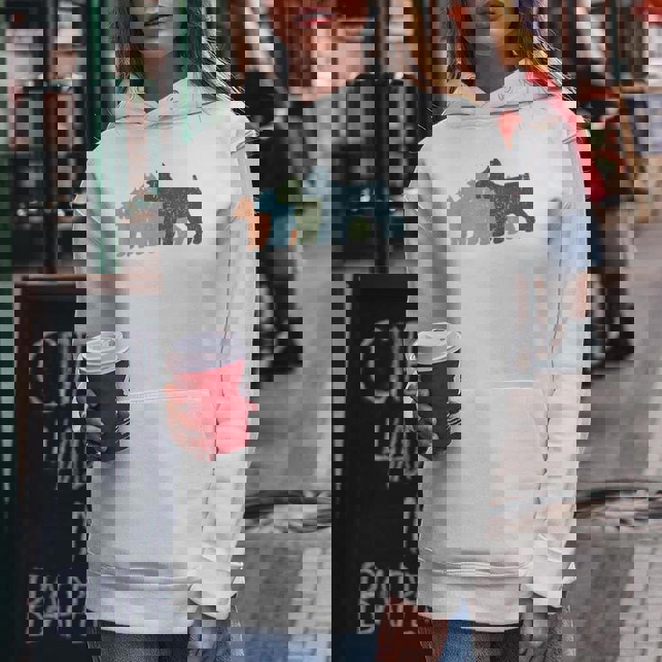 Dog Mom & Dad シルエット ヴィンテージ シュナウザー レディースパーカー 面白い贈り物