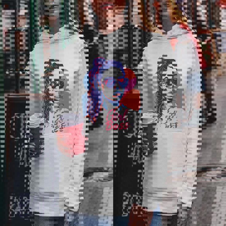 Girl Boss ポップアート セルフエンパワーメント レトロ 1950年代 レディースパーカー 面白い贈り物