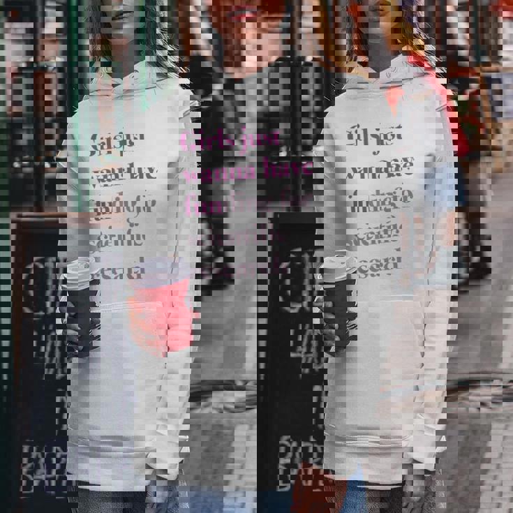 Girls Just Wanna Have Funding X Forcience Research レディースパーカー 面白い贈り物