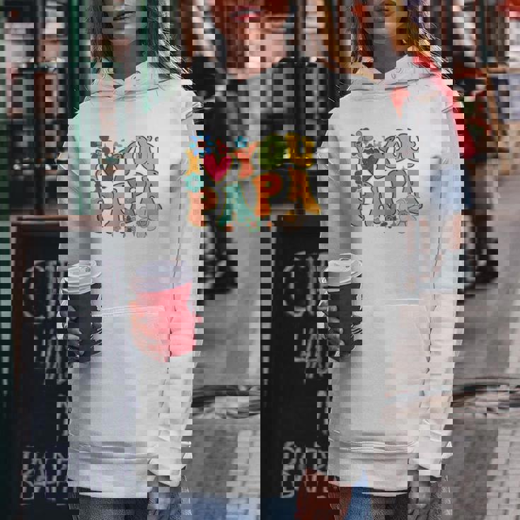 Groovy 父の日 I Love You Papa フラワー ヒッピー レディースパーカー 面白い贈り物