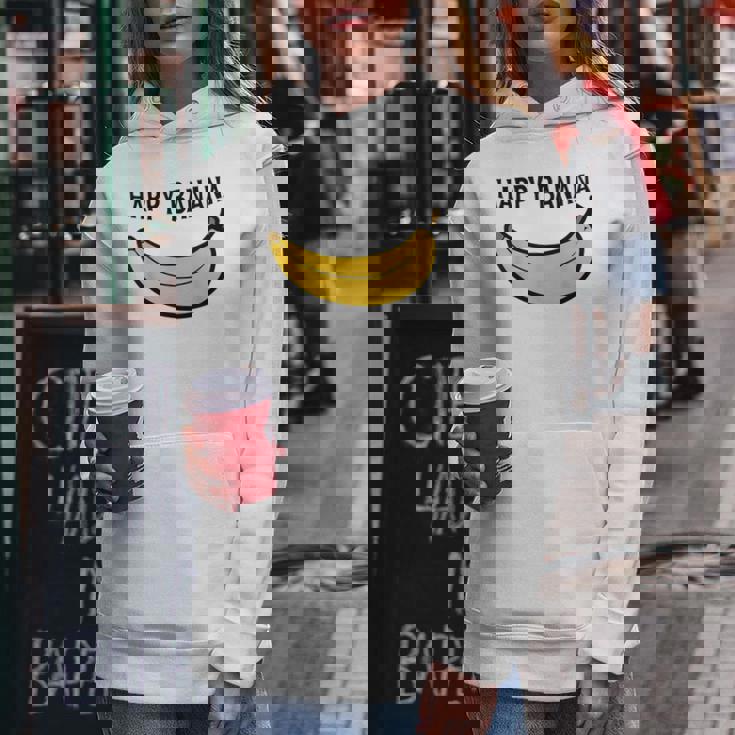 Happy Banana ファニーバナナラブ フルーツバナナ スマイリーフェイス レディースパーカー 面白い贈り物