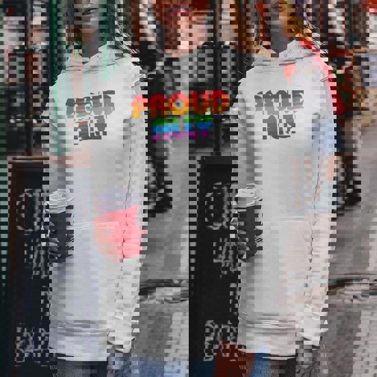 Lgbtq Proud Ally Lesbian Gay Pride Lgbt Ally Rainbowintage レディースパーカー 面白い贈り物