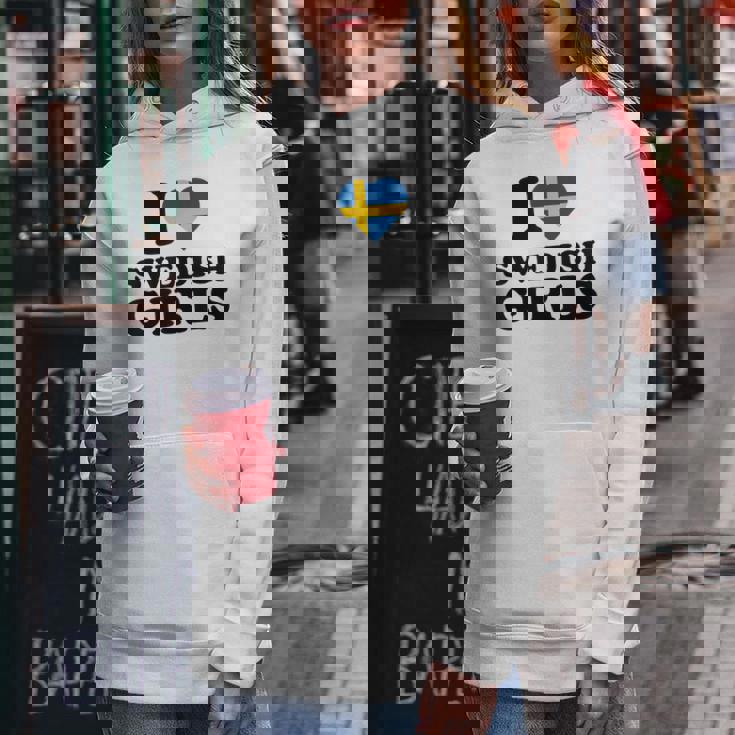 I Lovewedish Girls レディースパーカー 面白い贈り物