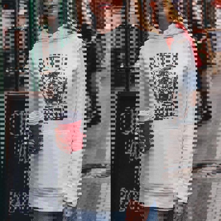 おもしろいアライグマのグラフィック 小さなフェラル 幼児 男の子 女の子 フェラル レディースパーカー 面白い贈り物